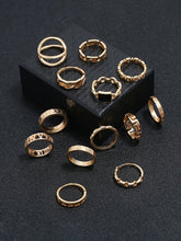 13pcs Golden Letter Ring Set Sai Feel